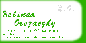 melinda orszaczky business card